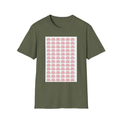 Unisex cute elephant t-shirt size chart showing S to 3XL option