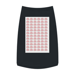 Close-up of comfortable elephant print pet tank top showing soft cotton fabric