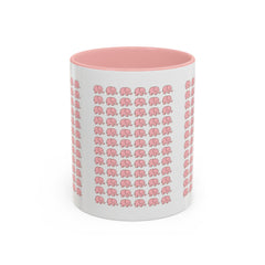 Close-up of pink elephant coffee mug showing vibrant print and premium ceramic quality