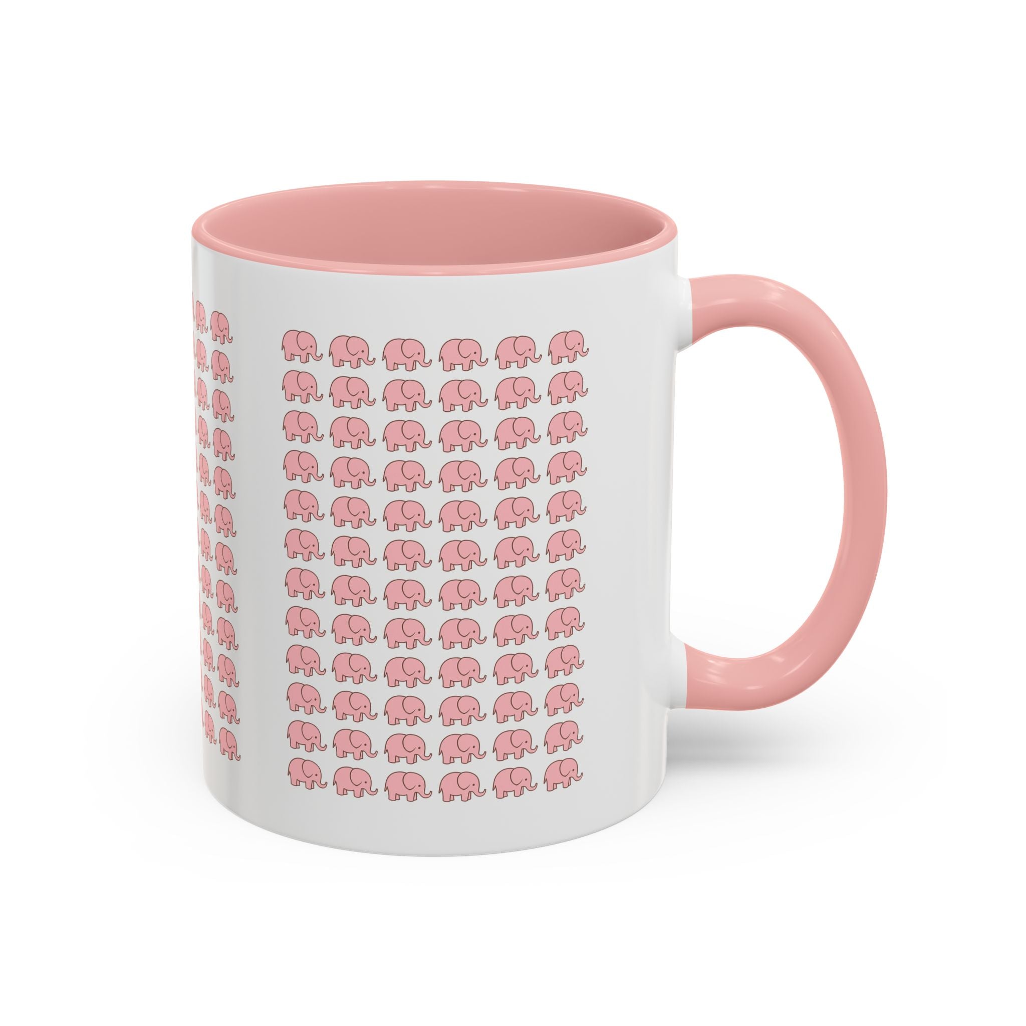 Pink Elephant Coffee Mug - Cute Animal Lover Gift, 11oz & 15oz Ceramic Cup, Microwave Safe