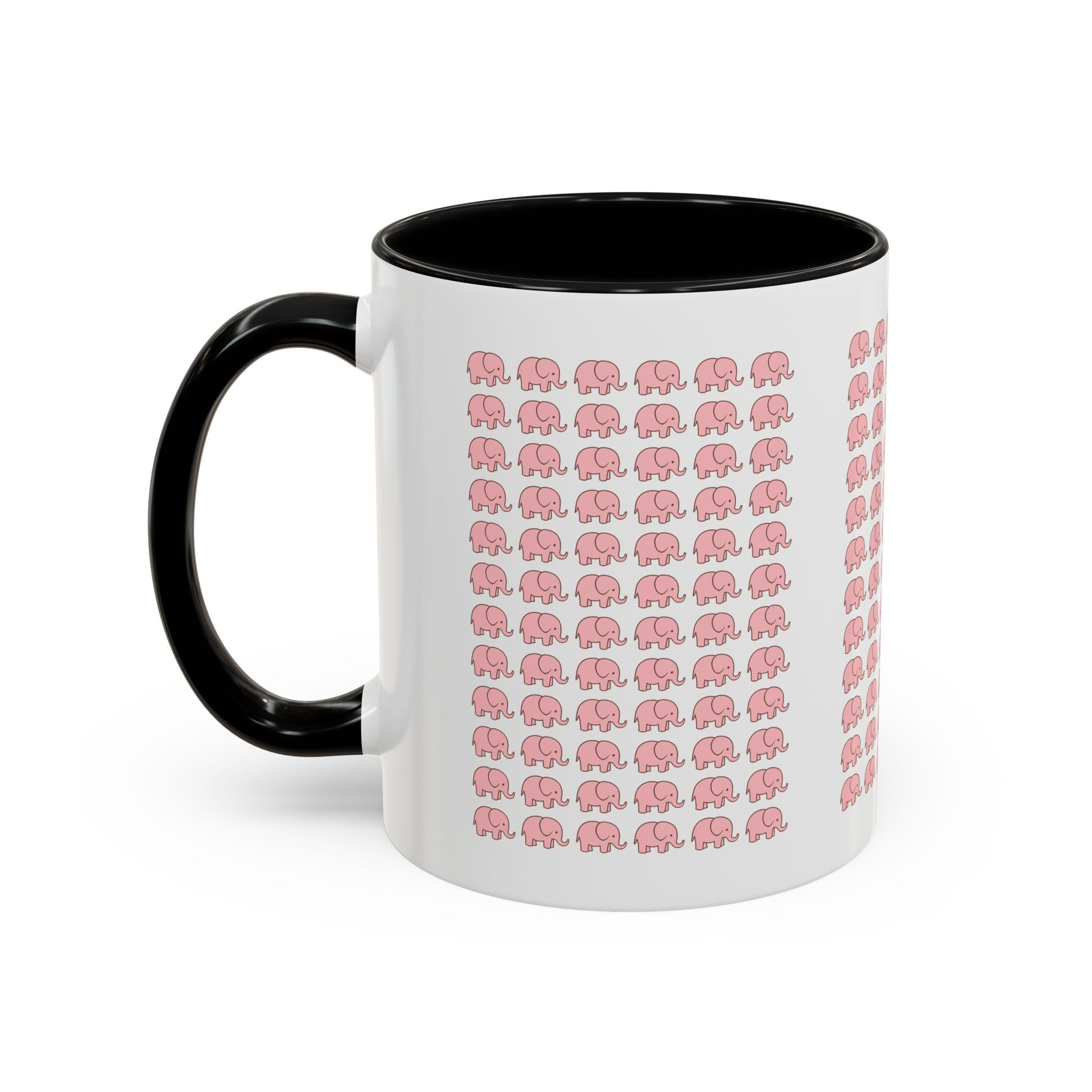 Pink Elephant Coffee Mug - Cute Animal Lover Gift, 11oz & 15oz Ceramic Cup, Microwave Safe