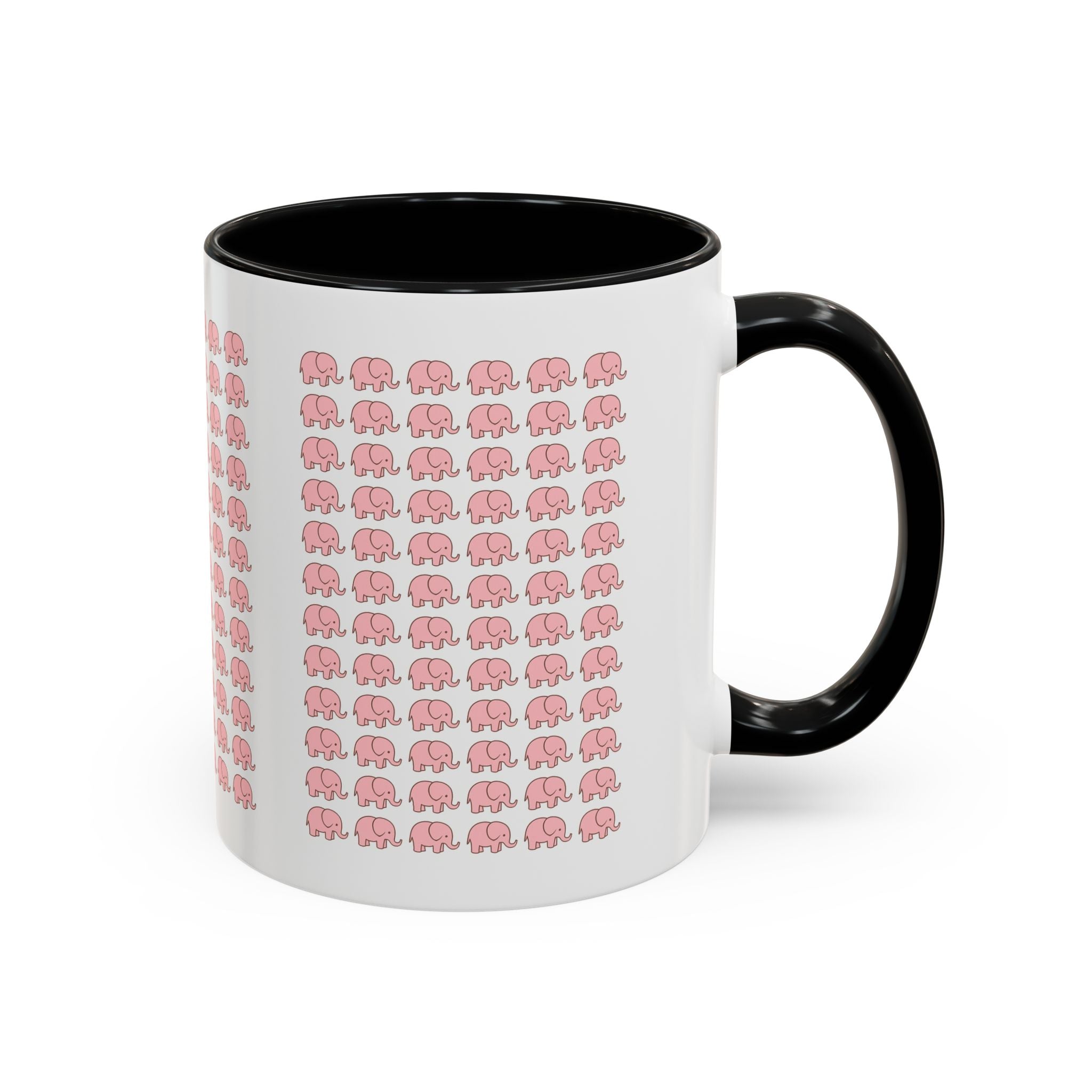 Pink Elephant Coffee Mug - Cute Animal Lover Gift, 11oz & 15oz Ceramic Cup, Microwave Safe