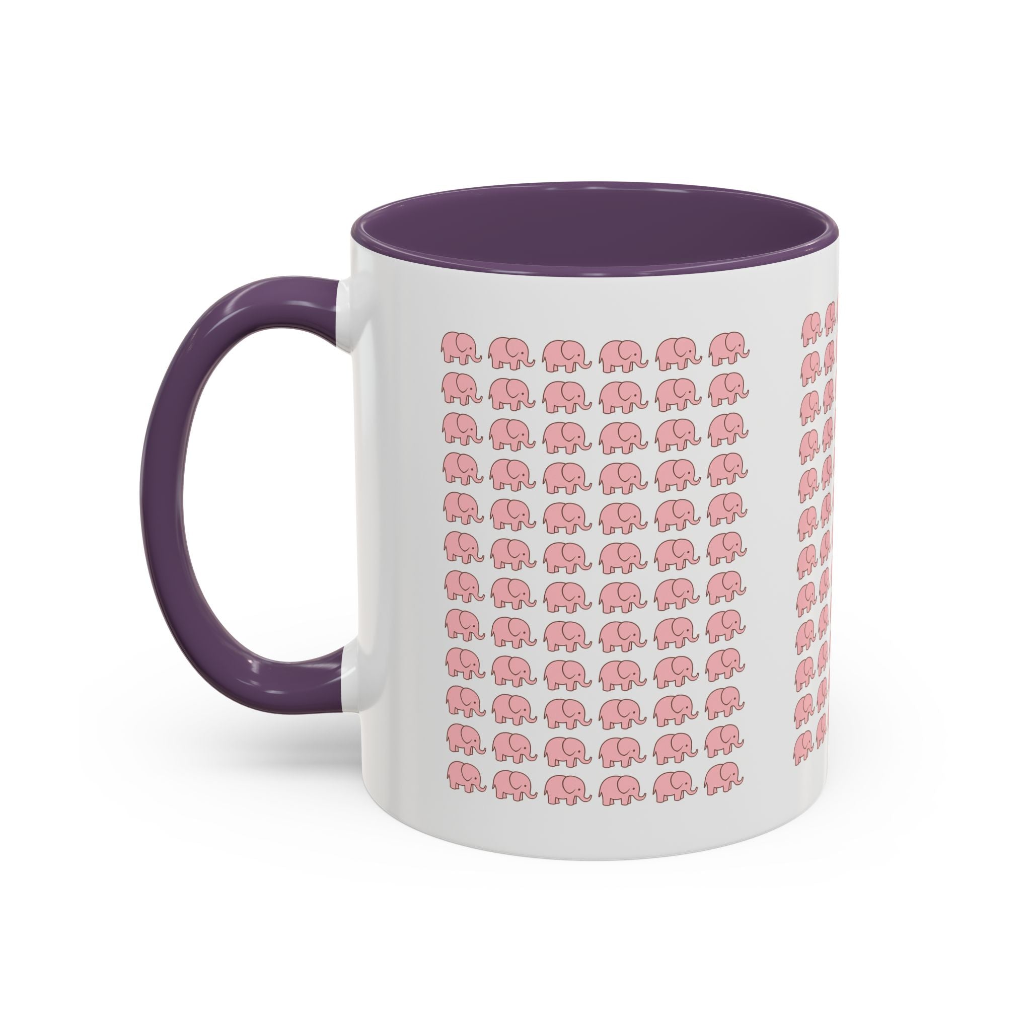Pink Elephant Coffee Mug - Cute Animal Lover Gift, 11oz & 15oz Ceramic Cup, Microwave Safe