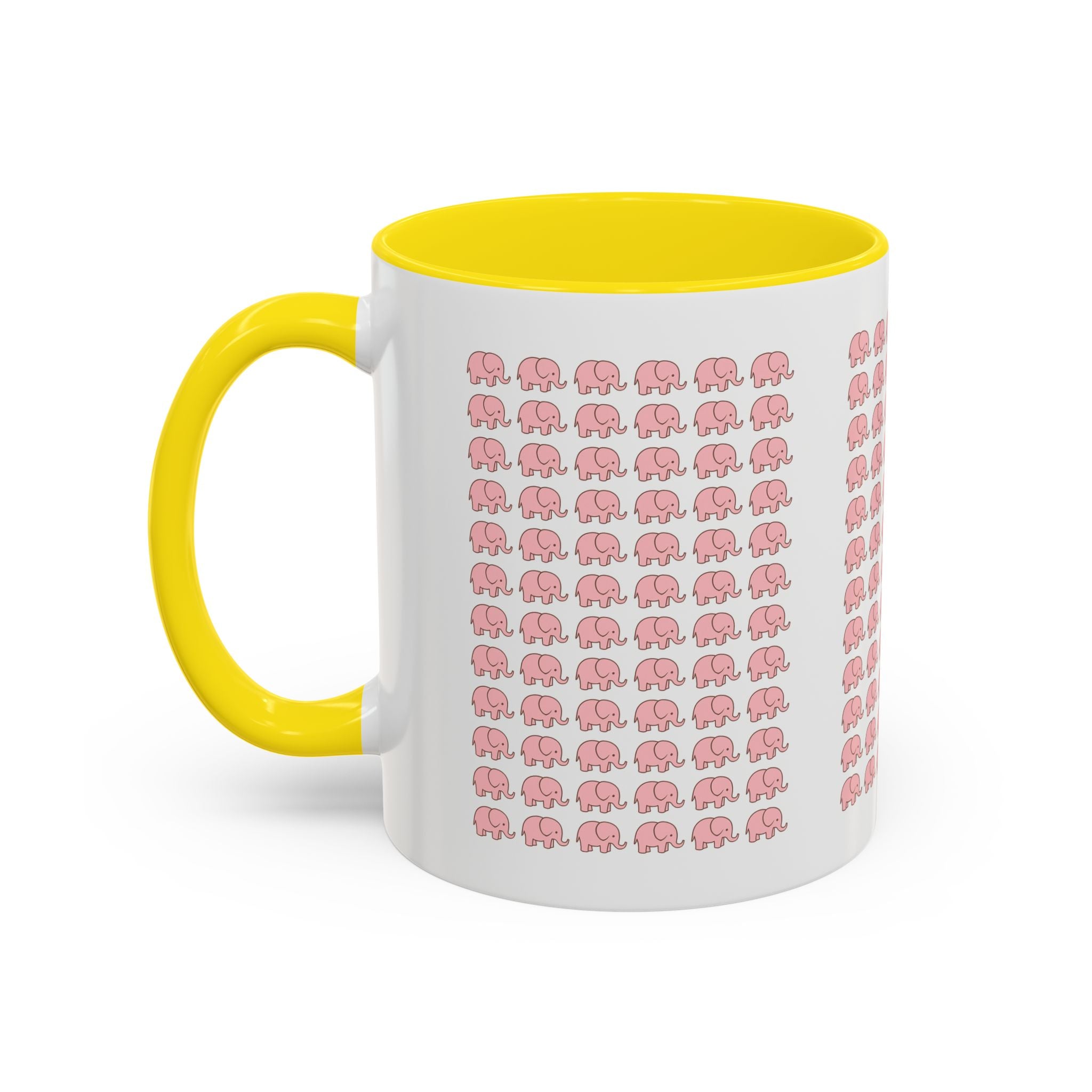 Pink Elephant Coffee Mug - Cute Animal Lover Gift, 11oz & 15oz Ceramic Cup, Microwave Safe