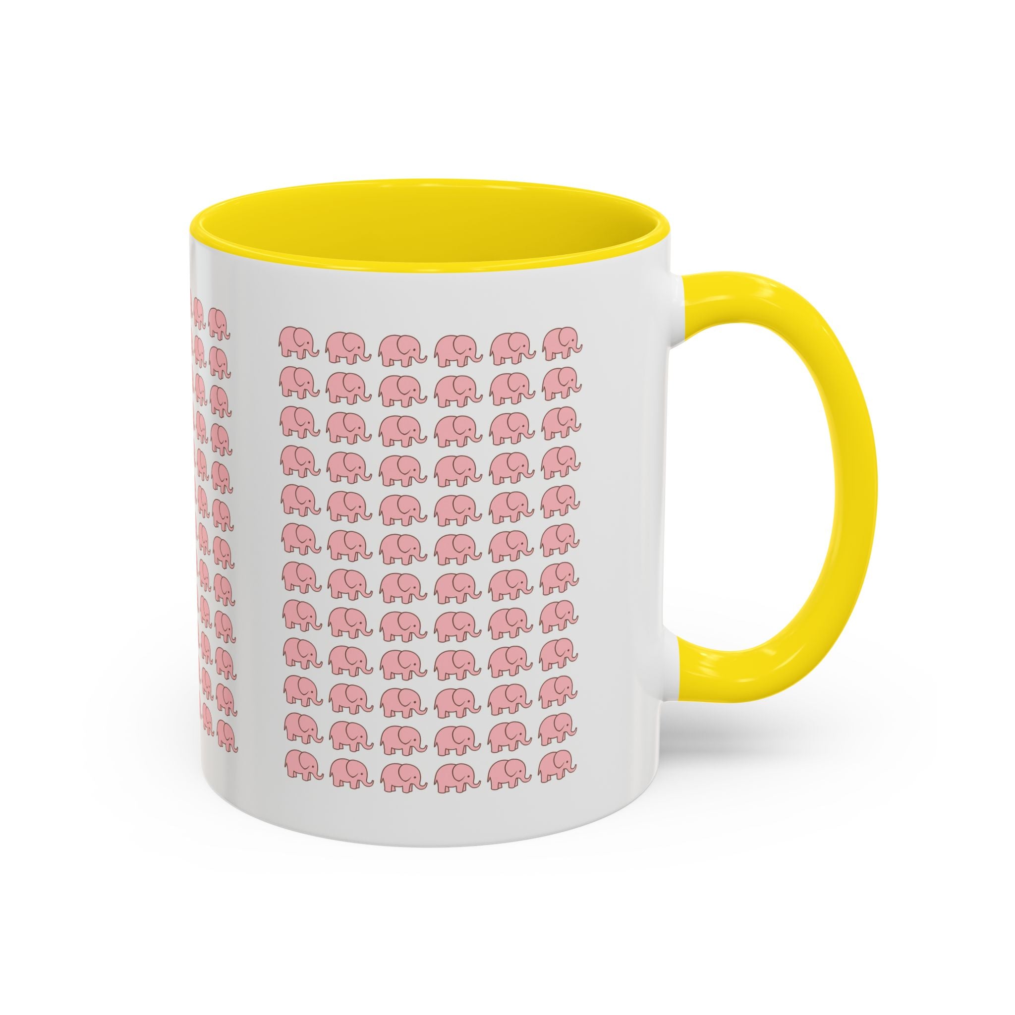 Pink Elephant Coffee Mug - Cute Animal Lover Gift, 11oz & 15oz Ceramic Cup, Microwave Safe