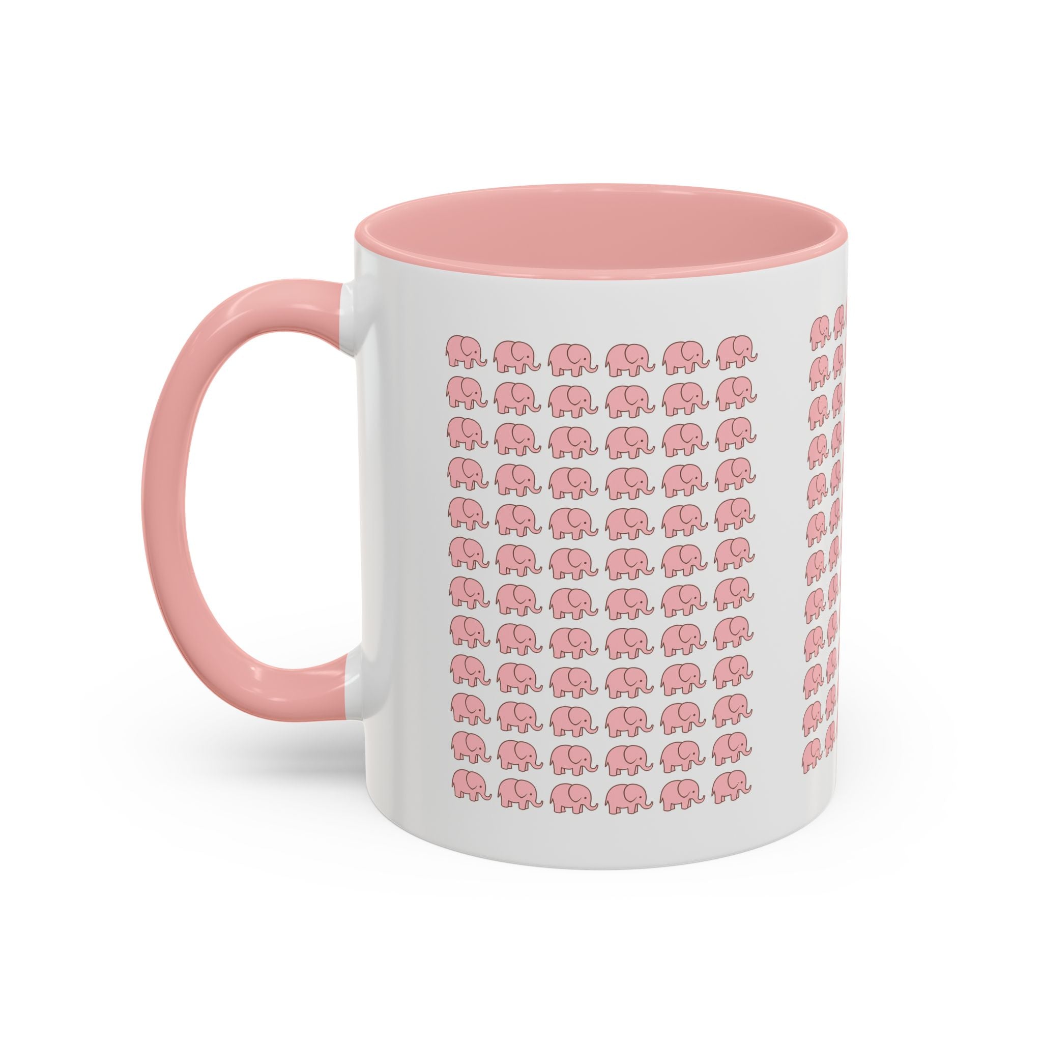 Pink Elephant Coffee Mug - Cute Animal Lover Gift, 11oz & 15oz Ceramic Cup, Microwave Safe
