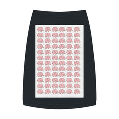  Happy golden retriever wearing cute elephant print tank top at sunny dog park

