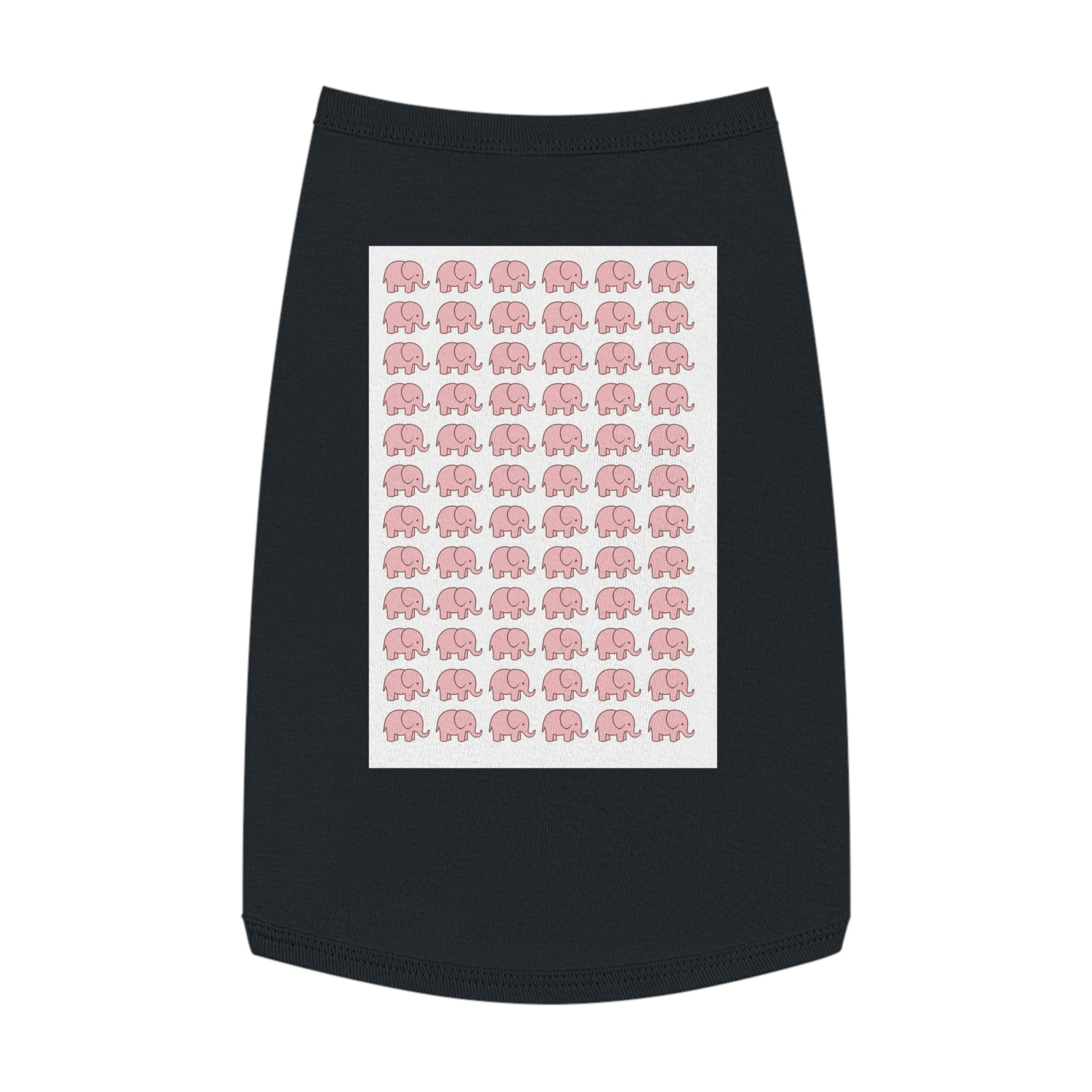Close-up of comfortable elephant print pet tank top showing soft cotton fabric
