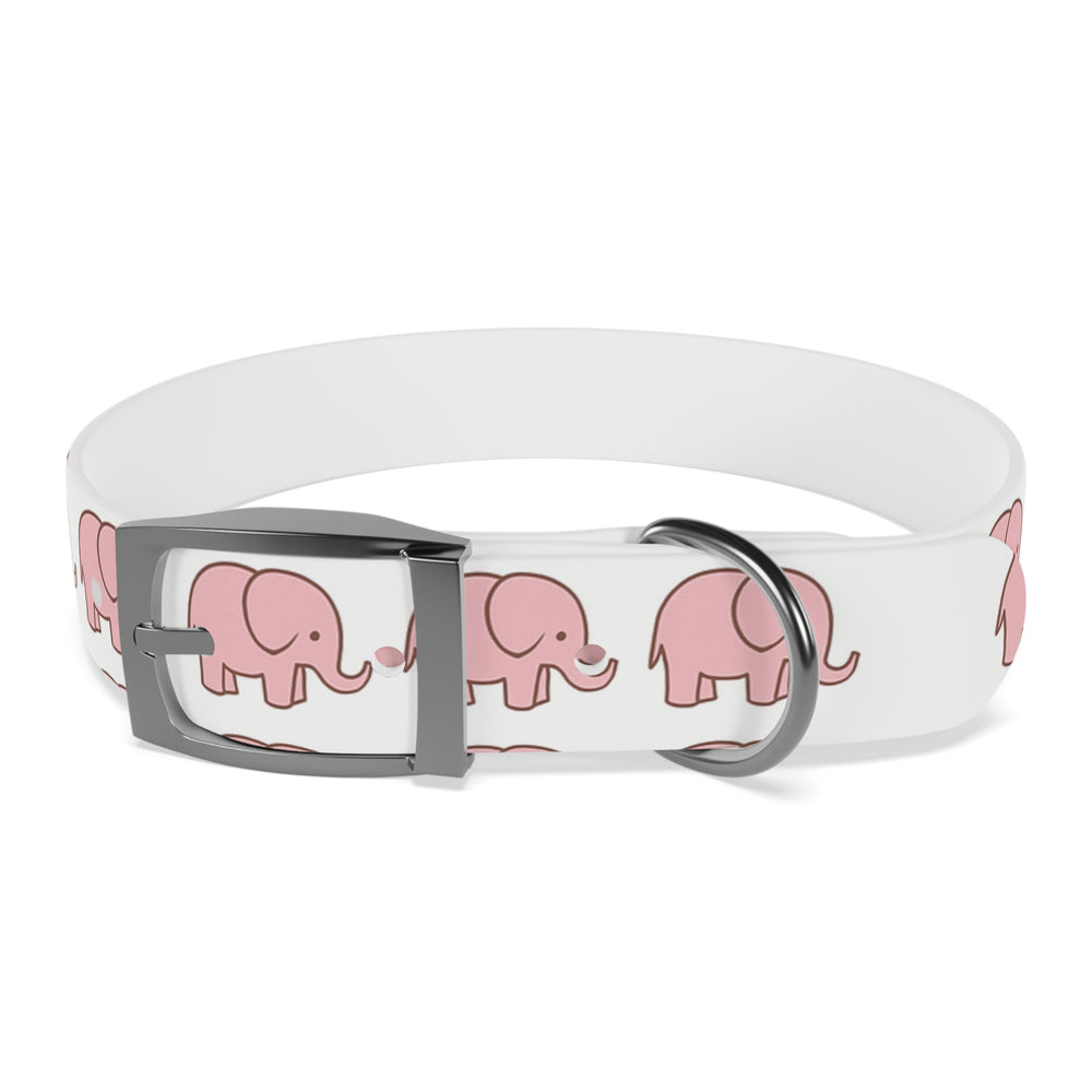  Hypoallergenic pink elephant collar being cleaned with water showing stain resistance