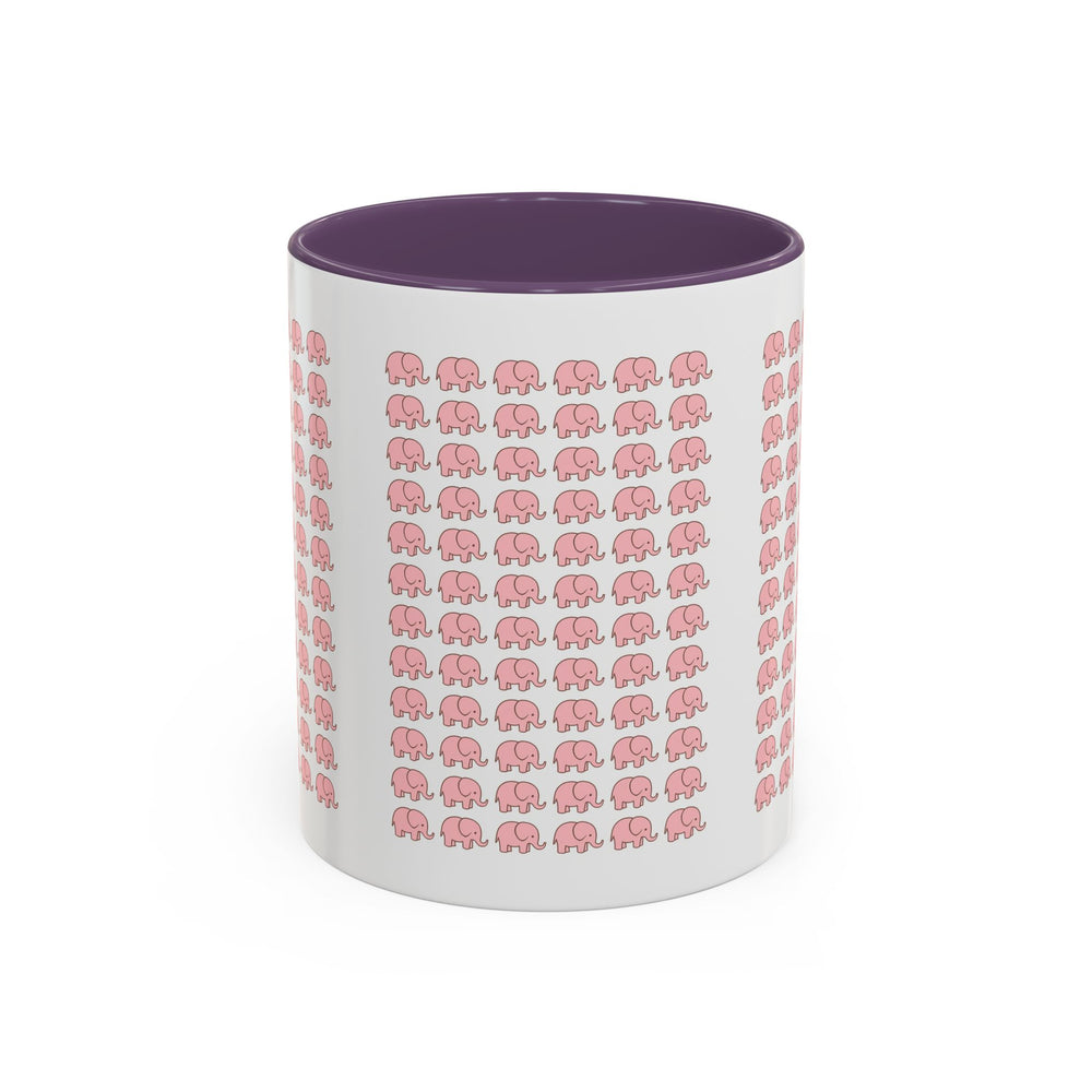 Pink elephant mug being safely cleaned in dishwasher showing durability
