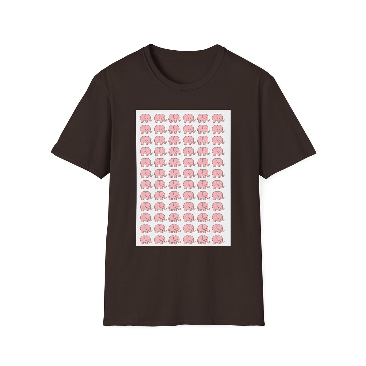 Close-up of cute elephant graphics design on premium soft cotton t-shirt
